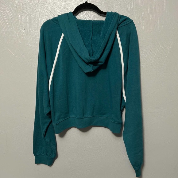 DSG Full Zip Oversized Cropped Teal w/ White Accents Hoodie Size Various 0328 - Picture 6 of 8